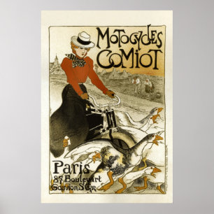 Motocycles Comiot Vintage French Advertising Poster