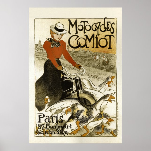Motocycles Comiot Vintage French Advertising Poster (Front)