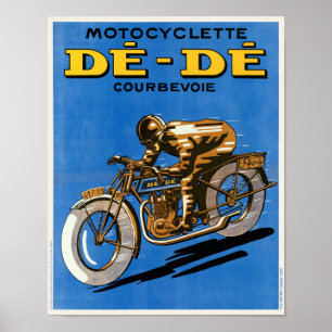 Motocyclette De-De France Vintage Poster 1927