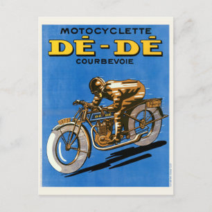 Motocyclette De-De France Vintage Poster 1927 Postcard