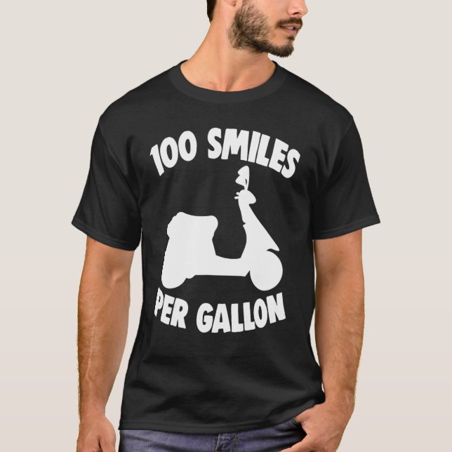 Motor Bikers Moped Motorcycle Scooter 100 Smiles P T-Shirt (Front)