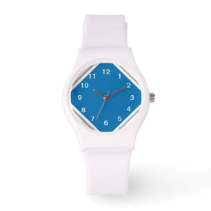Motor Blue on White Watch