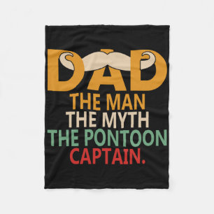 Motor Boat Captain Dad Sail Pontoon Boating Sailor Fleece Blanket