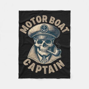 Motor Boat Captain For Boat Owner Captain Boating Fleece Blanket