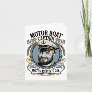 Motor Boat Captain Funny Boating Humour For Men Card