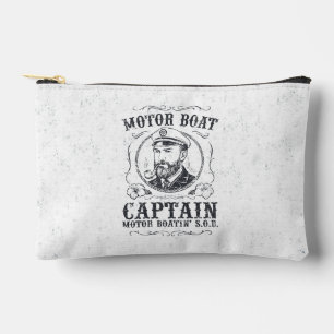 Motor Boat Captain Funny Pontoon Boating Accessory Pouch