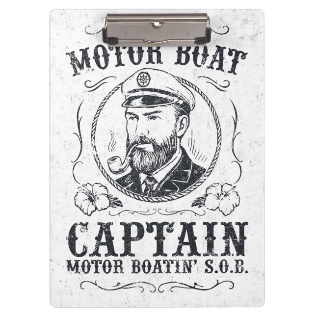Motor Boat Captain Funny Pontoon Boating Clipboard (Front)