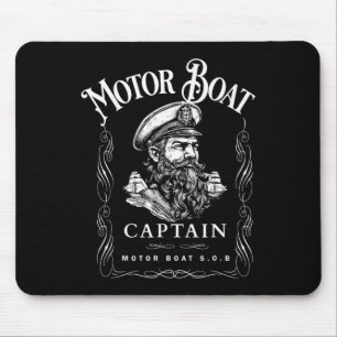 Motor Boat Captain Funny Pontoon Boating Motor Boa Mouse Mat