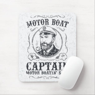 Motor Boat Captain Funny Pontoon Boating Mouse Mat
