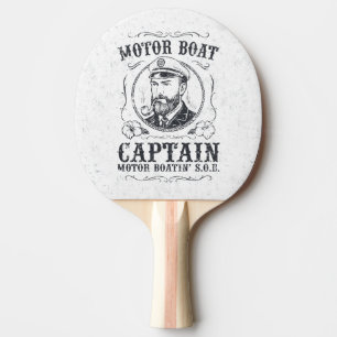 Motor Boat Captain Funny Pontoon Boating Ping Pong Paddle
