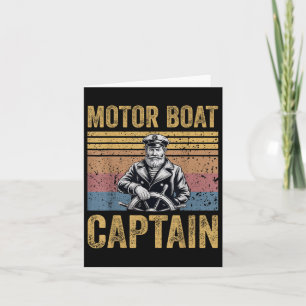 Motor Boat Captain Funny Pontoon Motor Boating Men Card