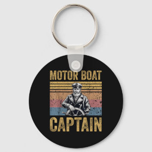 Motor Boat Captain Funny Pontoon Motor Boating Men Key Ring