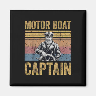 Motor Boat Captain Funny Pontoon Motor Boating Men Magnet