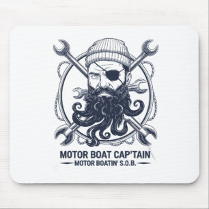 Motor Boat Captain Men Women Chummy Pontoon Boatin Mouse Mat
