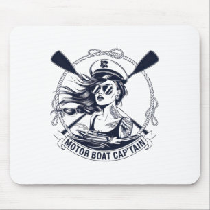 Motor Boat Captain Men Women Chummy Pontoon Boatin Mouse Mat