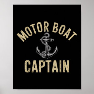 Motor Boat Captain Nautical Life Marine Explorer  Poster
