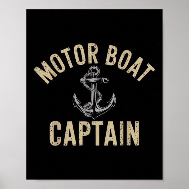 Motor Boat Captain Nautical Life Marine Explorer  Poster (Front)