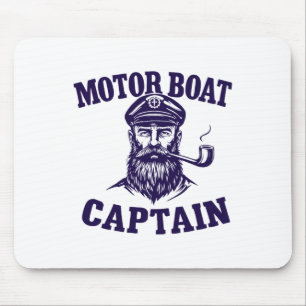 Motor Boat Captain Tee Funny Boating Outfit Sailin Mouse Mat