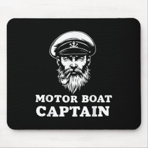 Motor Boat Captain Tee Funny Boating Outfit Sailin Mouse Mat