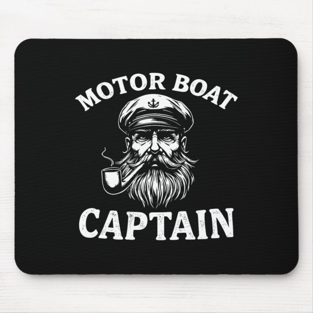 Motor Boat Captain Tee Funny Boating Outfit Sailin Mouse Mat (Front)