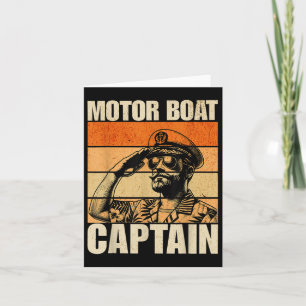 Motor Boat Captain Vintage Retro Funny  Card