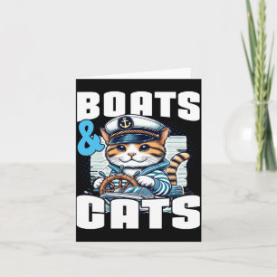 Motor boat cat captain speed boat owner motorboat card