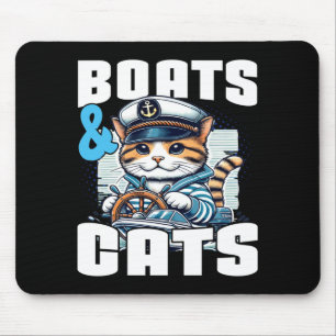 Motor boat cat captain speed boat owner motorboat mouse mat