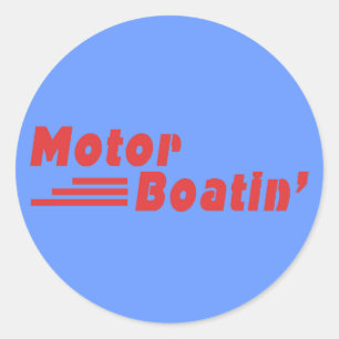Motor Boatin' Classic Round Sticker