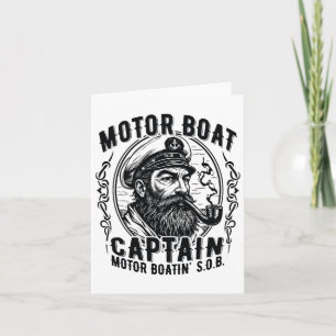 Motor Boatin' S.o.b. Vintage Pontoon Captain On Th Card