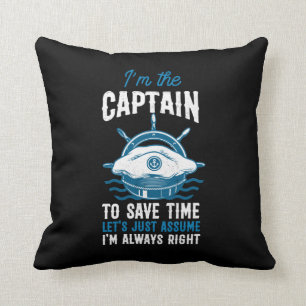 Motor Boating I'm The Captain Hat Cushion