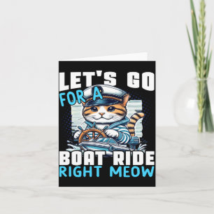 Motor boats cat captain speed boat owner cats card