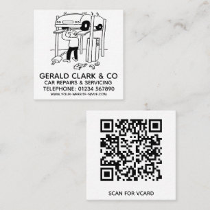 Motor Car Repairs & Servicing Square Business Card