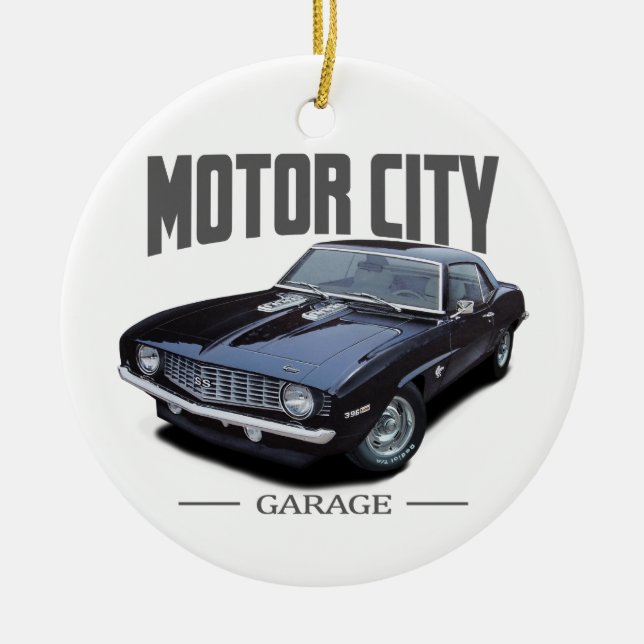 Motor City Garage Camaro Ceramic Tree Decoration (Front)