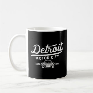 Motor City Muscle Car Detroit Distressed Coffee Mug