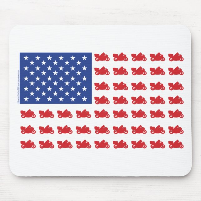 Motor-Cycle-Flag-Cruiser Mouse Mat (Front)