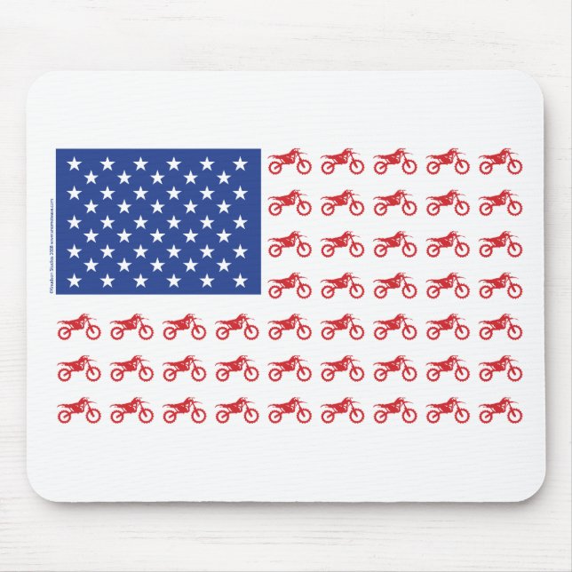 Motor-Cycle-Flag-Moto-Cross Mouse Mat (Front)