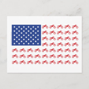Motor-Cycle-Flag-Moto-Cross Postcard