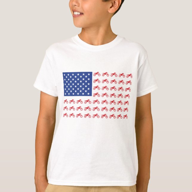Motor-Cycle-Flag-Moto-Cross T-Shirt (Front)
