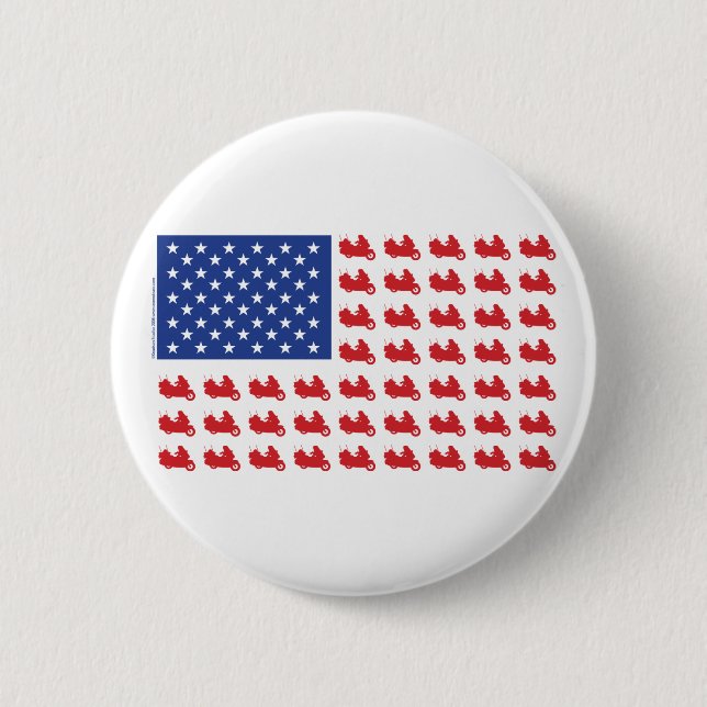 Motor-Cycle-Flag-WING 6 Cm Round Badge (Front)
