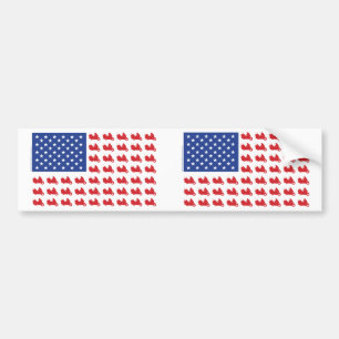 Motor-Cycle-Flag-WING Bumper Sticker