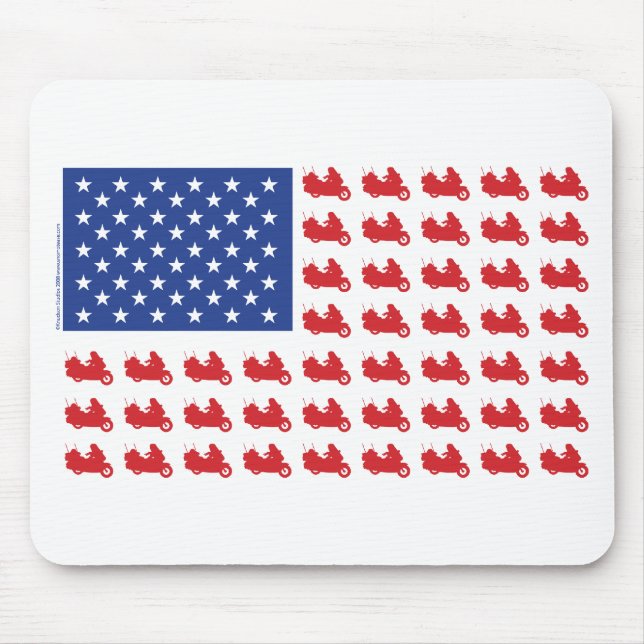 Motor-Cycle-Flag-WING Mouse Mat (Front)