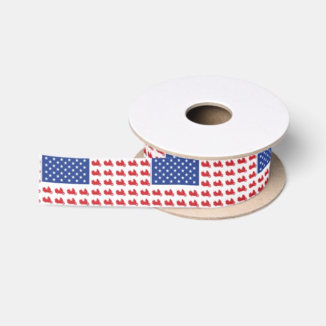 Motor-Cycle-Flag-WING Satin Ribbon (Spool)