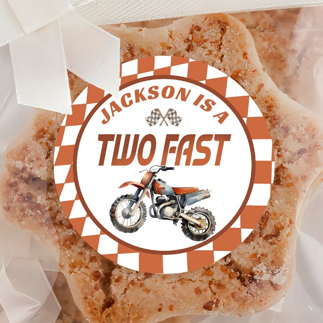 Motor Dirt Bike Two Fast 2nd Birthday Sticker (Creator Uploaded)