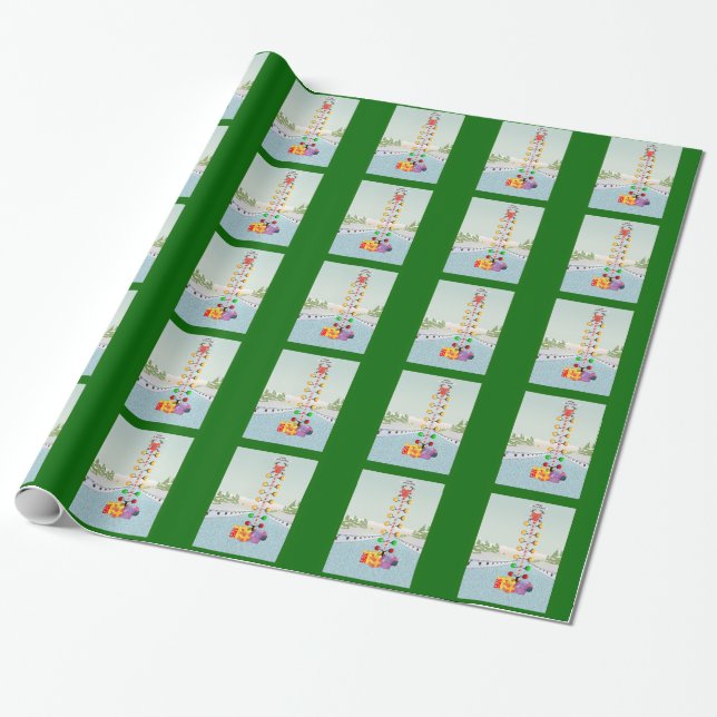 Motor Head Christmas Wrapping Paper (Unrolled)