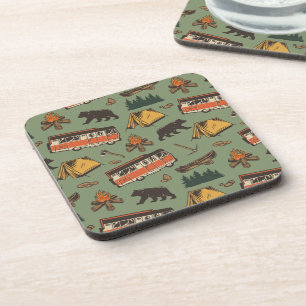 Motor Home Camp Adventures Pattern Coaster