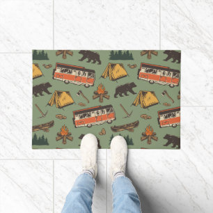 Motor Home Camp Adventures Pattern Doormat