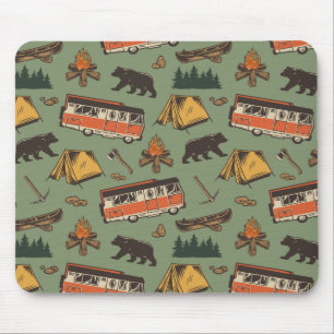 Motor Home Camp Adventures Pattern Mouse Mat