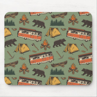 Motor Home Camp Adventures Pattern Mouse Mat