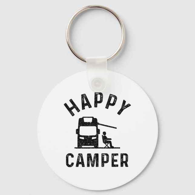 Motor-home Rv Stuff Men Happy Camper  Key Ring (Front)