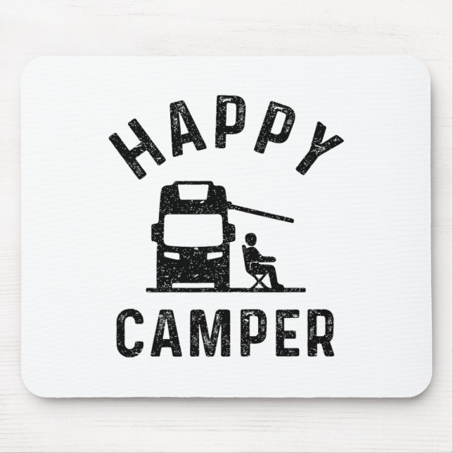 Motor-home Rv Stuff Men Happy Camper  Mouse Mat (Front)